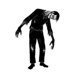 Vector art of silhouette of a zombie walking with its arms outstretched vector illustration