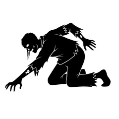 Vector art of zombie crawling, vector illustration