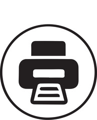 Printer icon vector illustration on a square internet button for web and business design