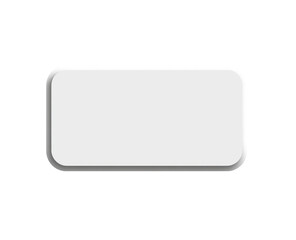 Blank rectangular, rounded-edge, white plate