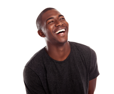 Happy Black man laughing