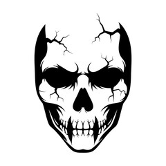 Illustration of a scary skull, perfect for halloween and horror themes