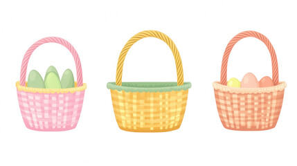 Traditional Easter Woven Basket Illustration &ndash; Transparent Background