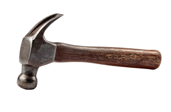 Close-up of a claw hammer with wooden handle (1)