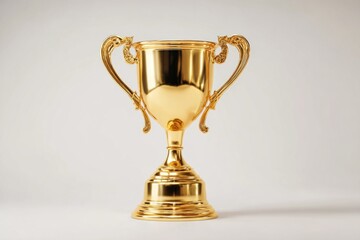 A shiny golden trophy stands prominently against a plain background, symbolizing victory and recognition in various competitions