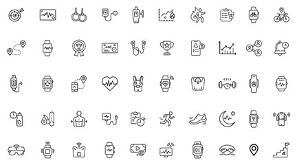 Download Health Tracker, Exercise & Wearable Tech Icons – Fitness UI Pack