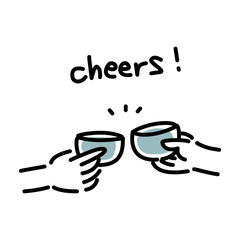 日本酒で乾杯するベクターイラスト