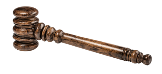 Wooden gavel, angled view