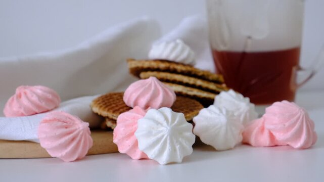 Luxury handmade chocolate mendiants, cookies, bites, candies, marmalade, chocolate baskets, marshmallow, wheat grain rice crackers, wafli	