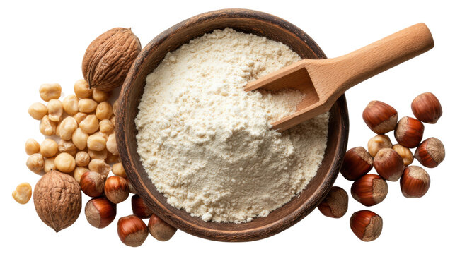 Baking essentials hazelnut flour kitchen food photography bright