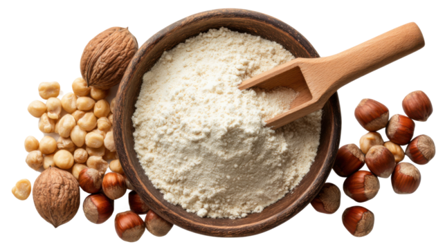 Baking essentials hazelnut flour kitchen food photography bright