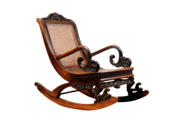 Elegant wooden rocking chair in cozy living room setting