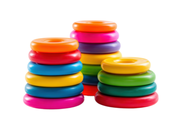 Colorful stacking toys photography in a bright playroom