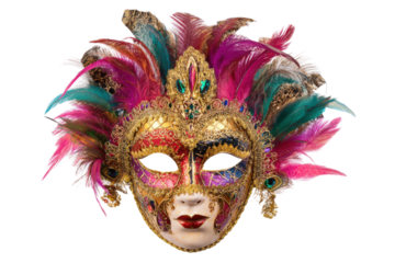 Vibrant carnival mask display venice art photography studio close-up