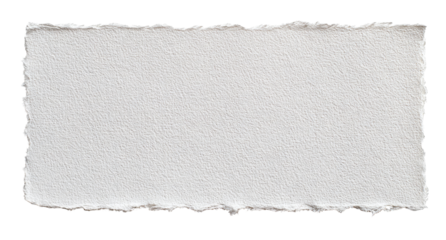A rectangular piece of off-white paper with uneven, ragged edges