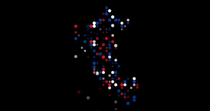 Futuristic Peru silhouette in generative circles