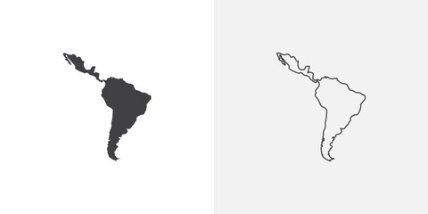 Latin america icon set for ui designs on white background