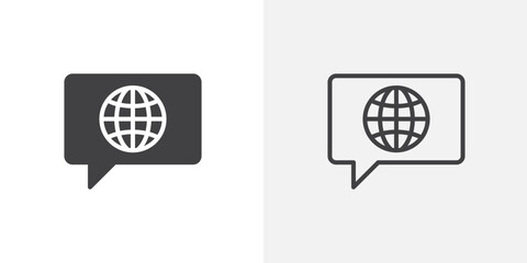 Language icon set for ui designs on white background