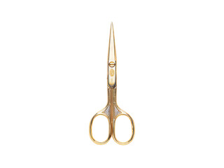 Elegant gold scissors isolated on black background, Isolated On white, Png Transparent