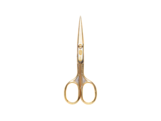 Elegant gold scissors isolated on black background, Isolated On white, Png Transparent