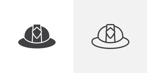 Firefighter hat icon set for ui designs on white background