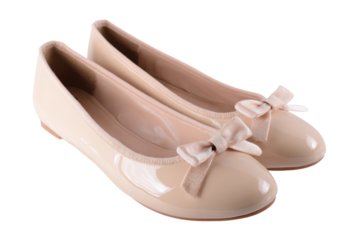 Elegant nude ballet flats fashion studio footwear indoor close-up