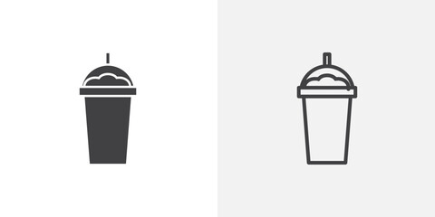 Frappuccino icon set for ui designs on white background