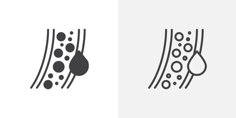 Cholesterol icon set for ui designs on white background