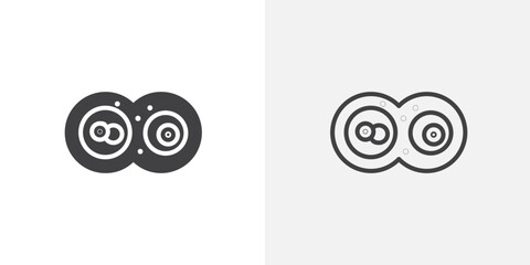 Cell division icon set for ui designs on white background
