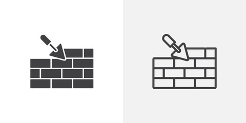 Brickwork icon set for ui designs on white background