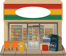 mini shop simple diorama in a 3d rendered  interior design