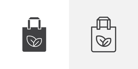 ECO bag icon set for ui designs on white background