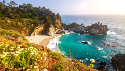 Coastal scenery with vibrant colors