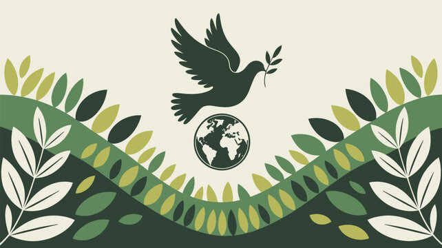Dove peace world earth olive branch leaves nature environment harmony hope freedom love