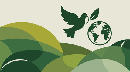 Dove peace earth world environment nature ecology leaf olive branch green harmony hope