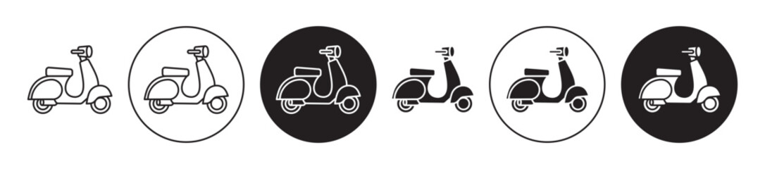 Scooter bike Icon collection for ui on white background