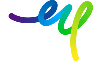 Abstract Color Gradient Shape Graphic. Vector Wavy Line in Rainbow Colors. Colorful Fluid Wave, Squiggly Design Element