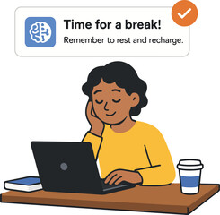 AI app reminding students to take study breaks Illustration