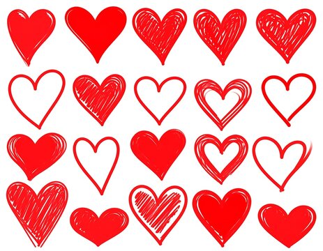 Collection of hand-drawn hearts (1)
