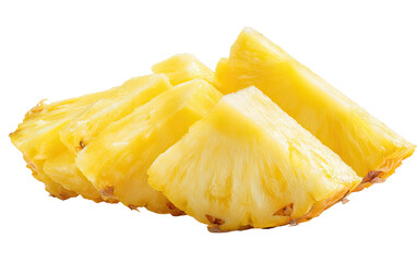 Stacked pineapple slices, bright yellow flesh