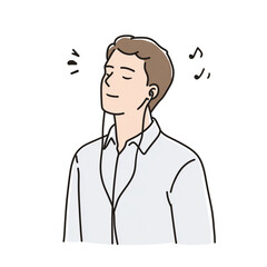 音楽を楽しむ男性