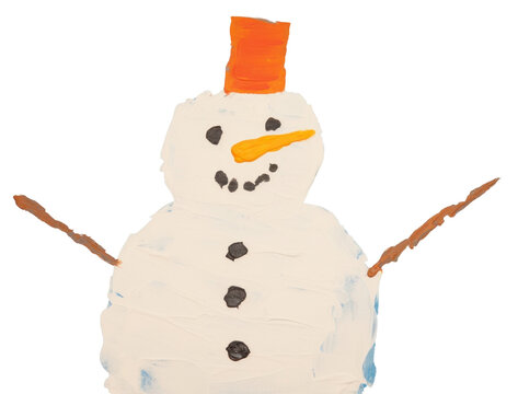 PNG Snowman winter paint anthropomorphic.