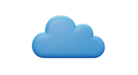 Fototapeta premium Cute blue cloud icon isolated on transparent background