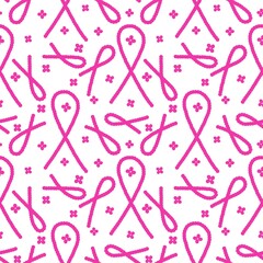 Breast cancer month seamless pink ribbon day mammogram pattern for medical accessories and medicine textiles