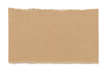 Rectangular cardboard paper with ripped edges creating a textured frame, isolated on transparent background, ideal for adding a vintage or rustic touch to designs