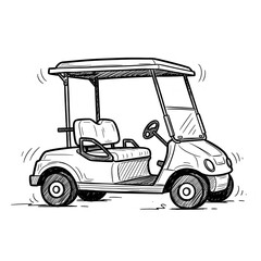 Fototapeta premium Golf cart illustration for golf course or country club design