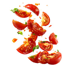 Vibrant Red Tomato Slices Culinary Photography for Recipes  Food Branding isolated on transparent background