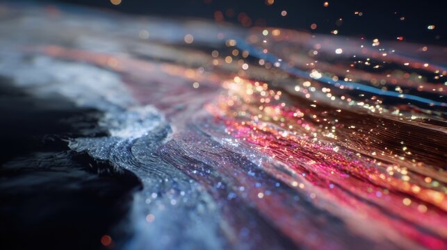 A dynamic screen interface showcasing AI analysis results with realtime feedback on recycled fibre board characteristics like color uniformity and structural soundness.