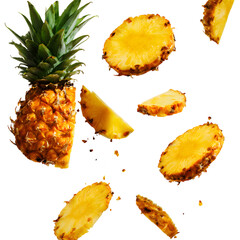 Vibrant Pineapple Slices A Juicy Tropical Delight isolated on transparent background