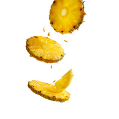 Pineapple Slices Vibrant Tropical Fruit Photography for Food  Drink Recipes and Branding isolated on transparent background